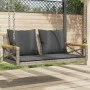 Banco columpio con cojines ratán sintético gris 109x62x40 cm de vidaXL, Bancos de jardín - Ref: Foro24-368156, Precio: 125,45...