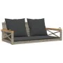 Banco columpio con cojines ratán sintético gris 109x62x40 cm de vidaXL, Bancos de jardín - Ref: Foro24-368156, Precio: 125,45...
