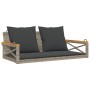 Banco columpio con cojines ratán sintético gris 109x62x40 cm de vidaXL, Bancos de jardín - Ref: Foro24-368156, Precio: 117,77...