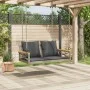 Banco columpio con cojines ratán sintético gris 109x62x40 cm de vidaXL, Bancos de jardín - Ref: Foro24-368156, Precio: 125,45...