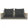 Banco columpio con cojines ratán sintético gris 109x62x40 cm de vidaXL, Bancos de jardín - Ref: Foro24-368156, Precio: 125,45...