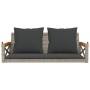Banco columpio con cojines ratán sintético gris 109x62x40 cm de vidaXL, Bancos de jardín - Ref: Foro24-368156, Precio: 117,77...
