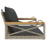 Banco columpio con cojines ratán sintético gris 109x62x40 cm de vidaXL, Bancos de jardín - Ref: Foro24-368156, Precio: 117,77...