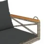 Banco columpio con cojines ratán sintético gris 109x62x40 cm de vidaXL, Bancos de jardín - Ref: Foro24-368156, Precio: 125,45...