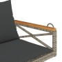 Banco columpio con cojines ratán sintético gris 109x62x40 cm de vidaXL, Bancos de jardín - Ref: Foro24-368156, Precio: 117,77...