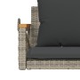 Banco columpio con cojines ratán sintético gris 109x62x40 cm de vidaXL, Bancos de jardín - Ref: Foro24-368156, Precio: 117,77...