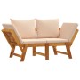 Banco de jardín con cojines 2 en 1 madera maciza de acacia de vidaXL, Bancos de jardín - Ref: Foro24-367581, Precio: 287,76 €...