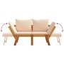 Banco de jardín con cojines 2 en 1 madera maciza de acacia de vidaXL, Bancos de jardín - Ref: Foro24-367581, Precio: 287,76 €...