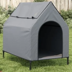 Casa para perros tela Oxford y acero gris claro de vidaXL, Casetas para perros - Ref: Foro24-172591, Precio: 69,51 €, Descuen...