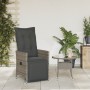 Sillón reclinable de jardín con cojines ratán sintético gris de vidaXL, Sillas de jardín - Ref: Foro24-365661, Precio: 129,57...