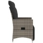 Sillón reclinable de jardín con cojines ratán sintético gris de vidaXL, Sillas de jardín - Ref: Foro24-365661, Precio: 129,57...