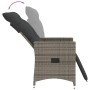 Sillón reclinable de jardín con cojines ratán sintético gris de vidaXL, Sillas de jardín - Ref: Foro24-365661, Precio: 129,57...