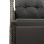 Sillón reclinable de jardín con cojines ratán sintético gris de vidaXL, Sillas de jardín - Ref: Foro24-365661, Precio: 129,57...
