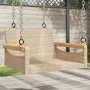 Banco columpio de ratán sintético beige 63x62x40 cm de vidaXL, Bancos de jardín - Ref: Foro24-368163, Precio: 74,78 €, Descue...
