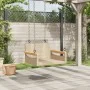 Banco columpio de ratán sintético beige 63x62x40 cm de vidaXL, Bancos de jardín - Ref: Foro24-368163, Precio: 74,78 €, Descue...