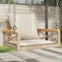 Banco columpio con cojines ratán sintético beige 63x62x40 cm de vidaXL, Bancos de jardín - Ref: Foro24-368175, Precio: 86,99 ...