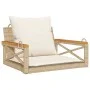 Banco columpio con cojines ratán sintético beige 63x62x40 cm de vidaXL, Bancos de jardín - Ref: Foro24-368175, Precio: 86,99 ...