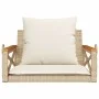 Banco columpio con cojines ratán sintético beige 63x62x40 cm de vidaXL, Bancos de jardín - Ref: Foro24-368175, Precio: 86,99 ...