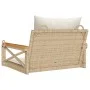 Banco columpio con cojines ratán sintético beige 63x62x40 cm de vidaXL, Bancos de jardín - Ref: Foro24-368175, Precio: 86,99 ...