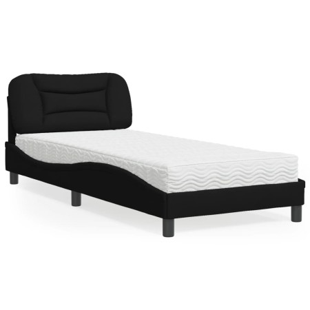 Cama con colchón tela negro 80x200 cm de vidaXL, Camas y somieres - Ref: Foro24-3208494, Precio: 263,63 €, Descuento: %