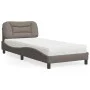 Bed with taupe gray fabric mattress 80x200 cm by vidaXL, Beds and slatted bases - Ref: Foro24-3208496, Price: 272,24 €, Disco...