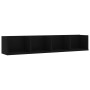 Estante de pared para CD contrachapada negro 100x18x18 cm de vidaXL, Estantes y estanterías - Ref: Foro24-801320, Precio: 40,...