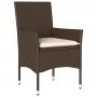 Juego de comedor de jardín 7 pzas con cojines ratán PE marrón de vidaXL, Conjuntos de jardín - Ref: Foro24-3278553, Precio: 5...