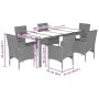 Juego de comedor de jardín 7 pzas con cojines ratán PE marrón de vidaXL, Conjuntos de jardín - Ref: Foro24-3278553, Precio: 5...
