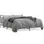 Estructura cama madera ingeniería metal gris Sonoma 160x200 cm de vidaXL, Camas y somieres - Ref: Foro24-3280055, Precio: 151...