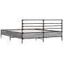 Estructura cama madera ingeniería metal gris Sonoma 160x200 cm de vidaXL, Camas y somieres - Ref: Foro24-3280055, Precio: 151...