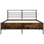 Estructura cama madera ingeniería metal roble ahumado 120x190cm de vidaXL, Camas y somieres - Ref: Foro24-3280069, Precio: 12...