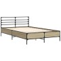 Estructura cama madera ingeniería metal roble Sonoma 140x200 cm de vidaXL, Camas y somieres - Ref: Foro24-3280043, Precio: 13...