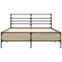 Estructura cama madera ingeniería metal roble Sonoma 140x200 cm de vidaXL, Camas y somieres - Ref: Foro24-3280043, Precio: 13...