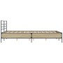 Estructura cama madera ingeniería metal roble Sonoma 140x200 cm de vidaXL, Camas y somieres - Ref: Foro24-3280043, Precio: 13...