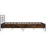 Estructura cama madera ingeniería metal roble ahumado 135x190cm de vidaXL, Camas y somieres - Ref: Foro24-3280074, Precio: 13...