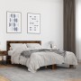 Estructura cama madera ingeniería metal roble ahumado 140x200cm de vidaXL, Camas y somieres - Ref: Foro24-3280104, Precio: 14...