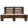 Estructura cama madera ingeniería metal roble ahumado 140x200cm de vidaXL, Camas y somieres - Ref: Foro24-3280104, Precio: 14...