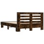 Estructura cama madera ingeniería metal roble ahumado 140x200cm de vidaXL, Camas y somieres - Ref: Foro24-3280104, Precio: 14...