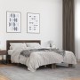 Estructura cama madera ingeniería metal marrón roble 140x200 cm de vidaXL, Camas y somieres - Ref: Foro24-3280106, Precio: 14...
