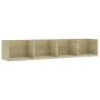 Estante de pared para CD contrachapada color roble 100x18x18 cm de vidaXL, Estantes y estanterías - Ref: Foro24-801322, Preci...