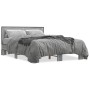 Estructura cama madera ingeniería metal gris Sonoma 135x190 cm de vidaXL, Camas y somieres - Ref: Foro24-3280125, Precio: 146...
