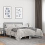 Estructura cama madera ingeniería metal gris Sonoma 135x190 cm de vidaXL, Camas y somieres - Ref: Foro24-3280125, Precio: 146...