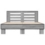 Estructura cama madera ingeniería metal gris Sonoma 135x190 cm de vidaXL, Camas y somieres - Ref: Foro24-3280125, Precio: 146...