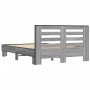 Estructura cama madera ingeniería metal gris Sonoma 135x190 cm de vidaXL, Camas y somieres - Ref: Foro24-3280125, Precio: 146...