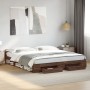 Cama con cajones madera ingeniería marrón roble 200x200 cm de vidaXL, Camas y somieres - Ref: Foro24-3280726, Precio: 219,22 ...