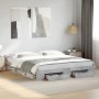 Cama con cajones madera ingeniería gris hormigón 180x200 cm de vidaXL, Camas y somieres - Ref: Foro24-3280730, Precio: 182,00...