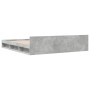 Cama con cajones madera ingeniería gris hormigón 180x200 cm de vidaXL, Camas y somieres - Ref: Foro24-3280730, Precio: 182,00...