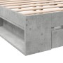 Cama con cajones madera ingeniería gris hormigón 180x200 cm de vidaXL, Camas y somieres - Ref: Foro24-3280730, Precio: 182,00...