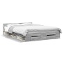 Cama con cajones madera ingeniería gris Sonoma 160x200 cm de vidaXL, Camas y somieres - Ref: Foro24-3280739, Precio: 176,72 €...
