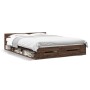 Cama con cajones madera de ingeniería marrón roble 150x200 cm de vidaXL, Camas y somieres - Ref: Foro24-3280747, Precio: 164,...